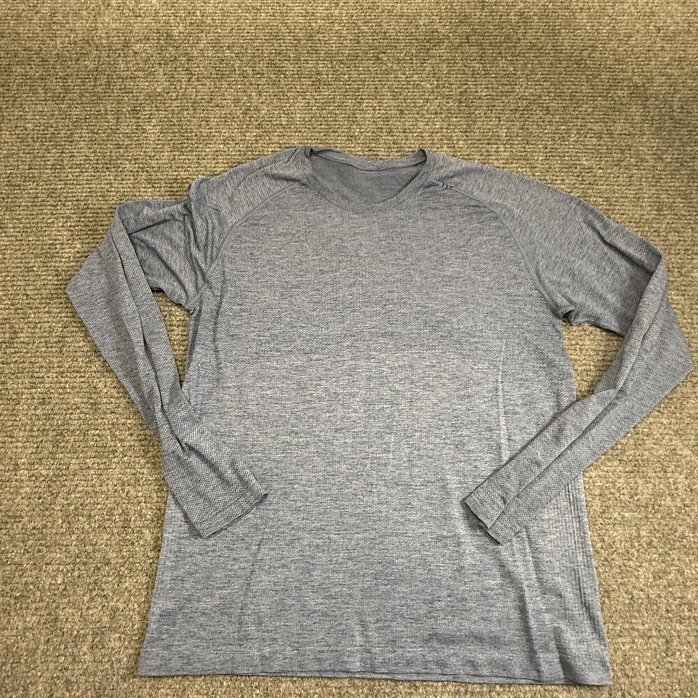 Lululemon Shirt Mens Large Blue Long Sleeve Live In Practice Athletic Tee Top